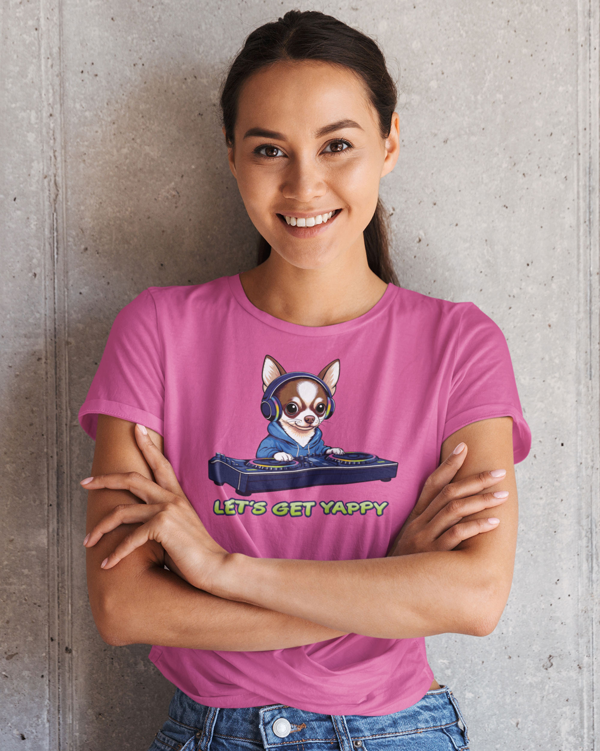 DJ Perrito/Chihuahua DJ Women's Fitted T-shirt - Image 3