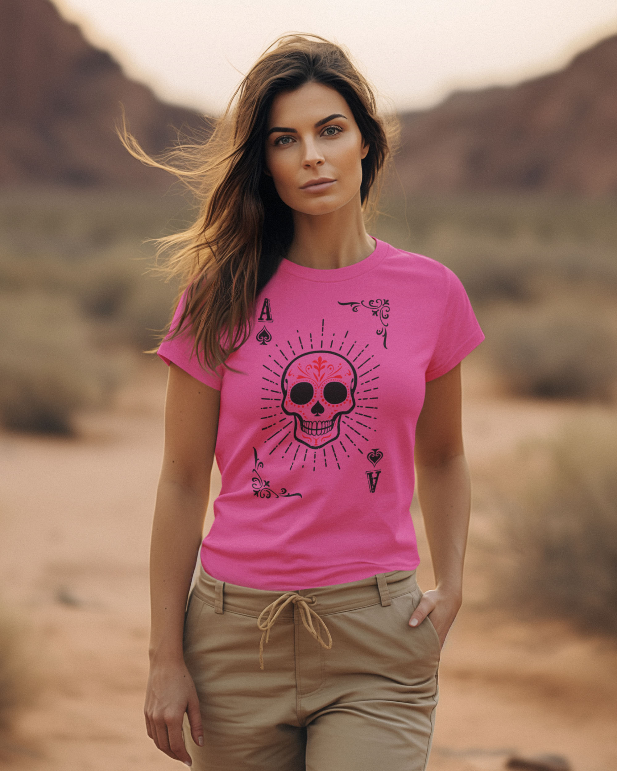 La Mana Del Muerto/Deadman's Hand Women's Fitted T-shirt - Image 5