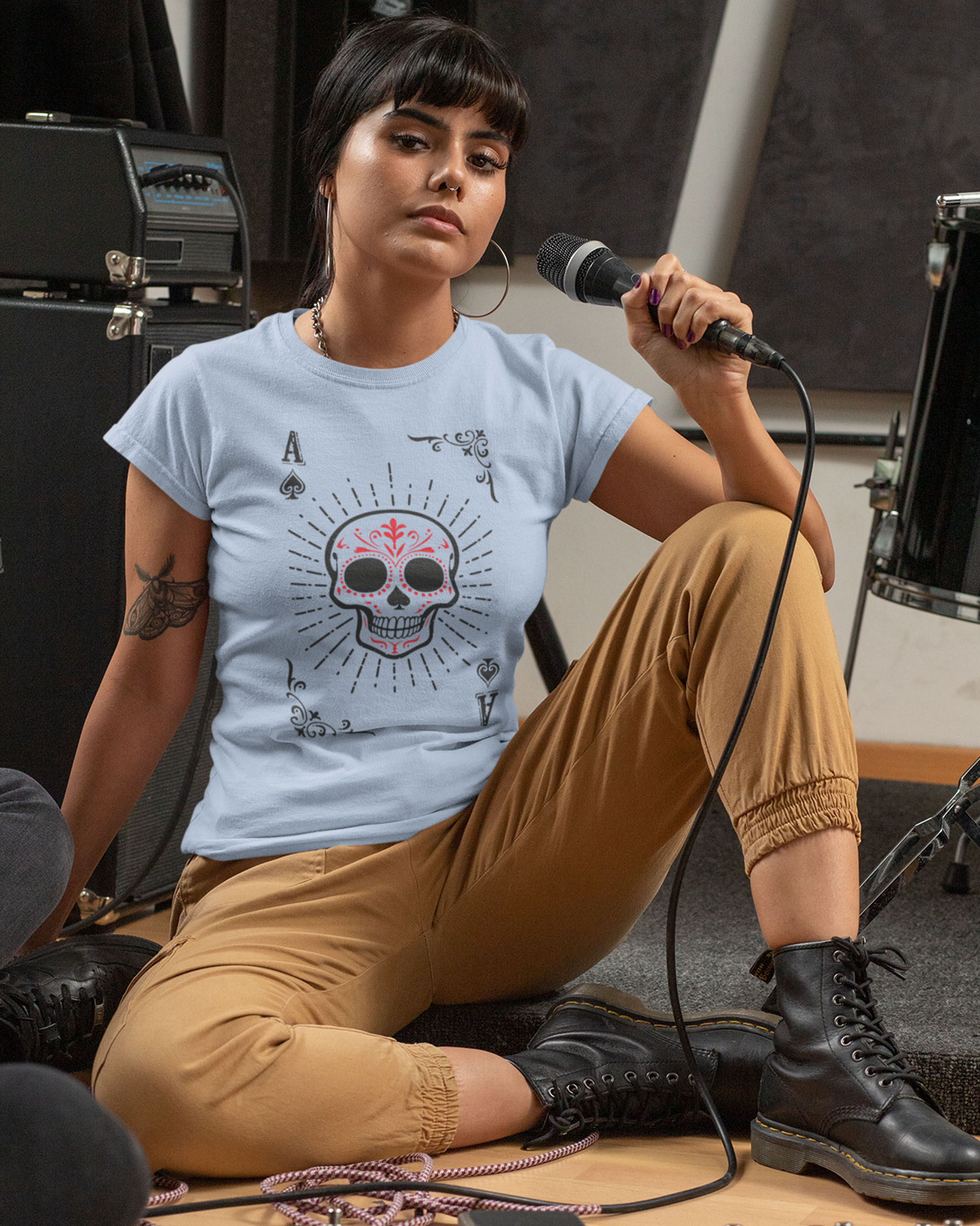 La Mana Del Muerto/Deadman's Hand Women's Fitted T-shirt - Image 3