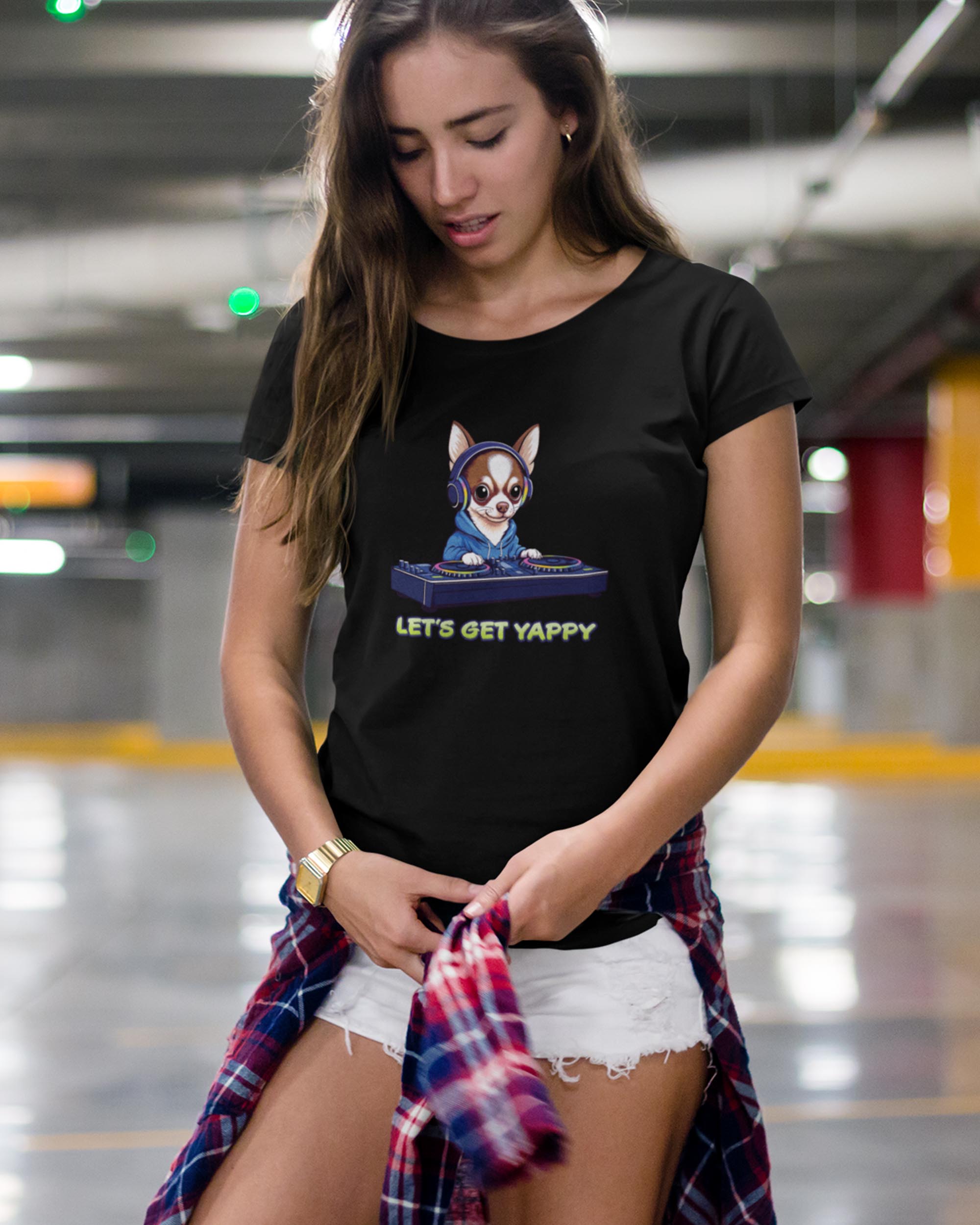 DJ Perrito/Chihuahua DJ Women's Fitted T-shirt - Image 5