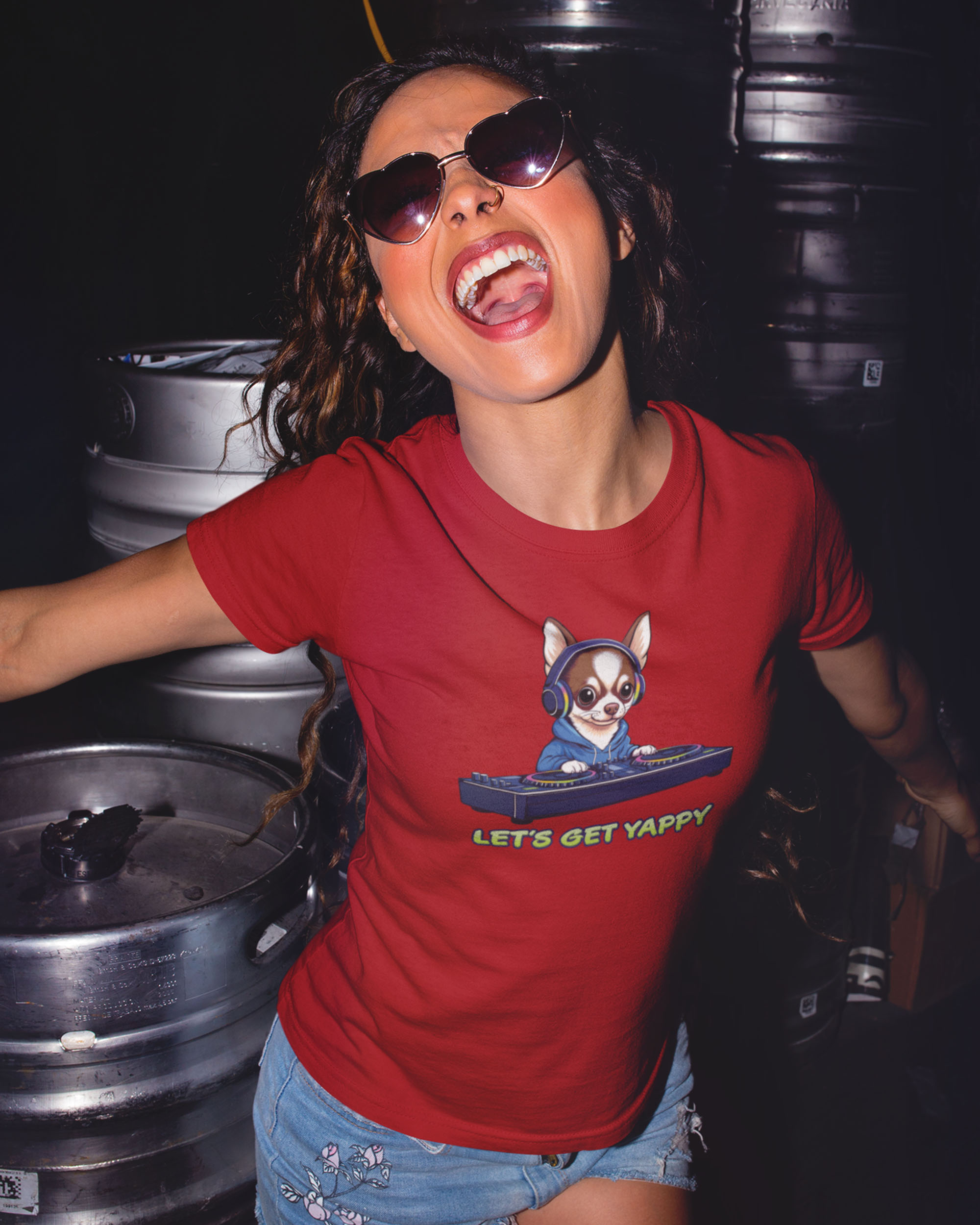 DJ Perrito/Chihuahua DJ Women's Fitted T-shirt - Image 4